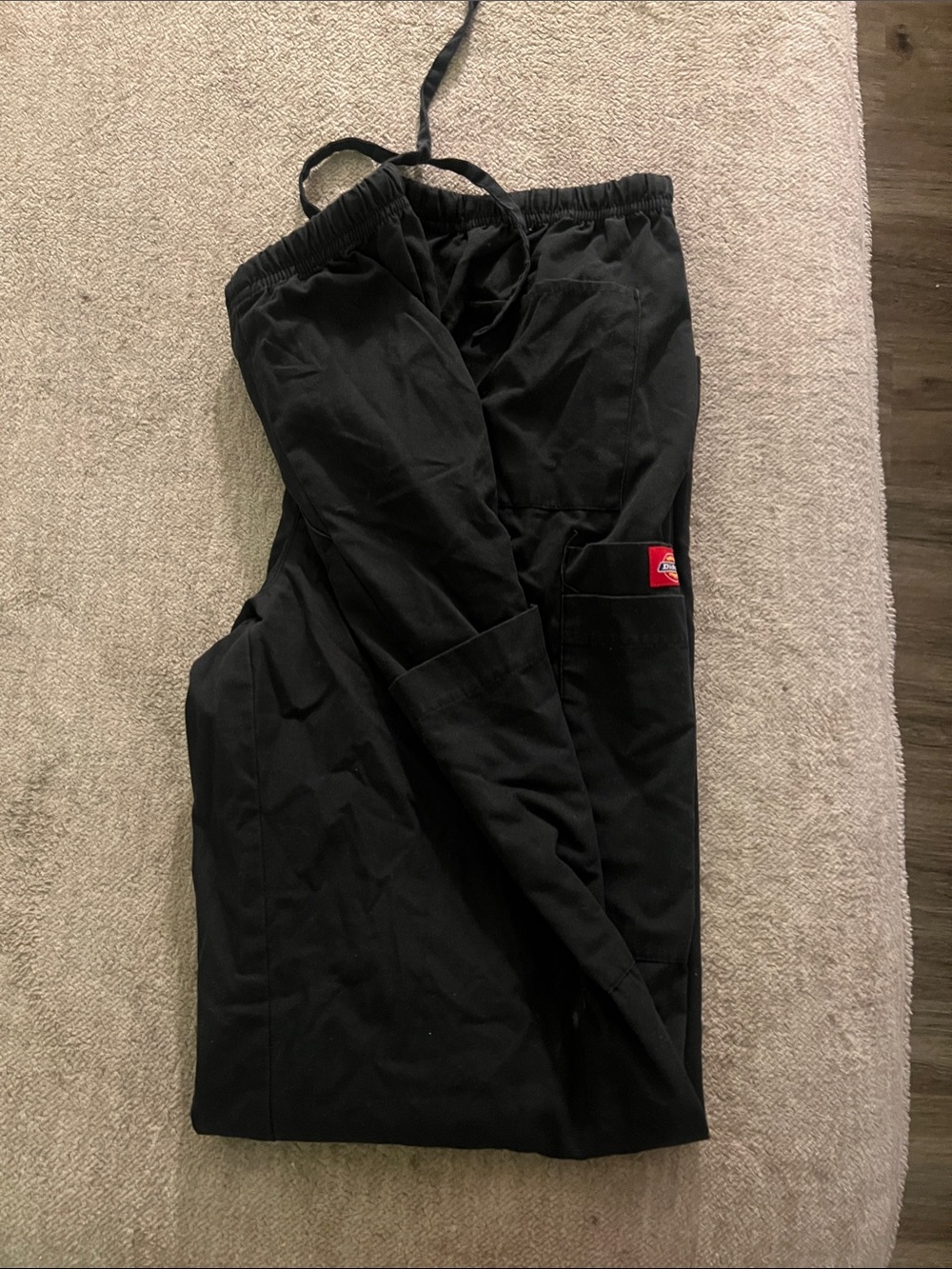 Dickies Women's Black Drawstring Cargo Scrubs